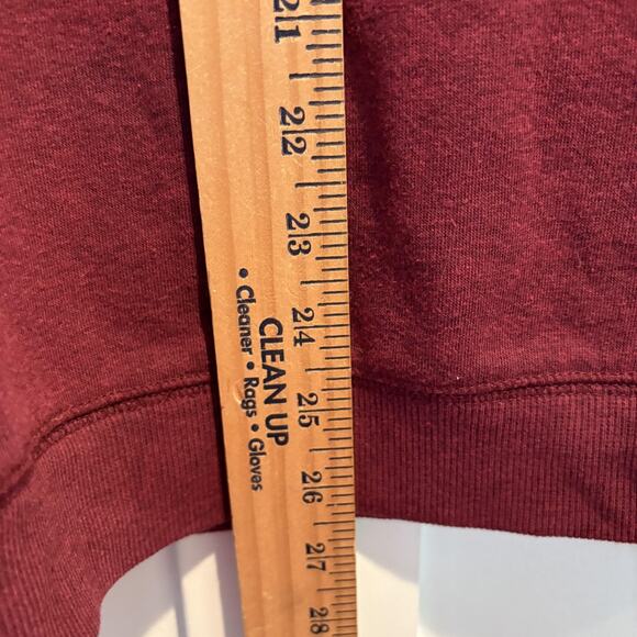 Old Navy Sweatshirt Women M Maroon Peace Sign Hand Graphic Pullover Athleisure - Picture 7 of 11